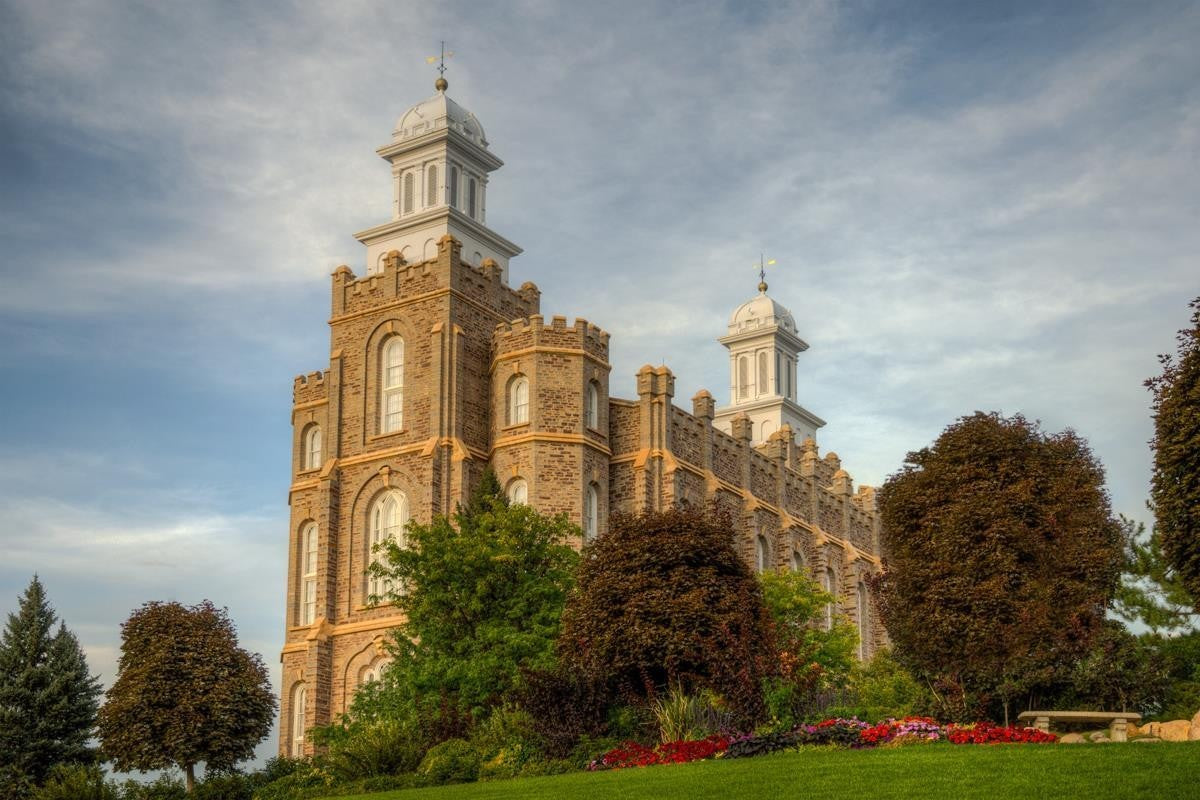 Logan Utah Temple House on a Hill Gallery Wrap