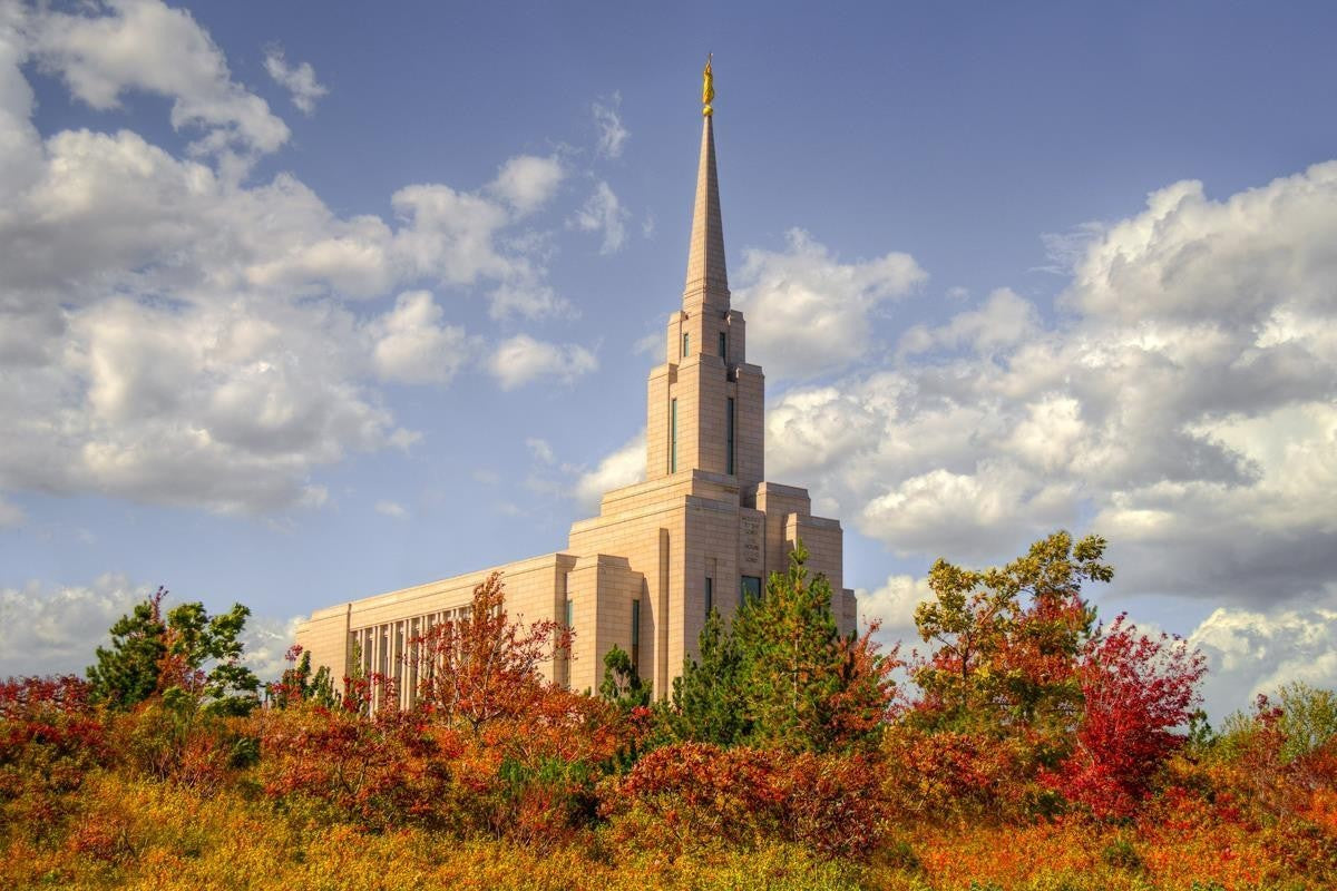 Oquirrh Mtn. Utah Temple Fall Colors Gallery Wrap