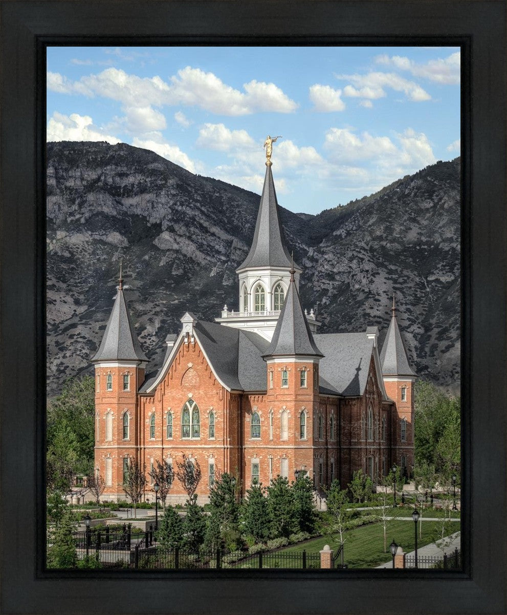 Provo City Center Utah Temple Y Mountain Portrait Gallery Wrap