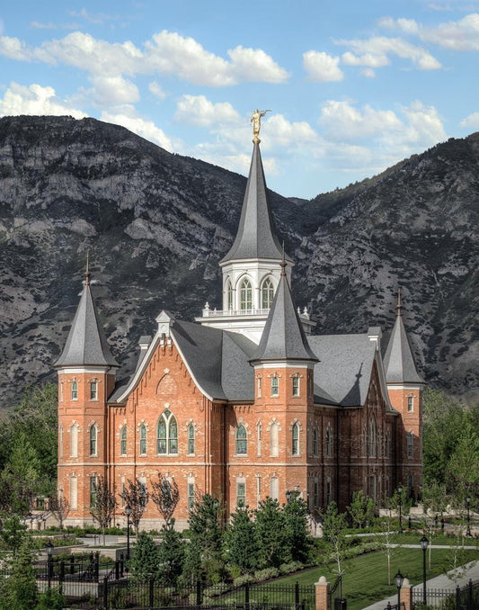Provo City Center Utah Temple Y Mountain Portrait Gallery Wrap