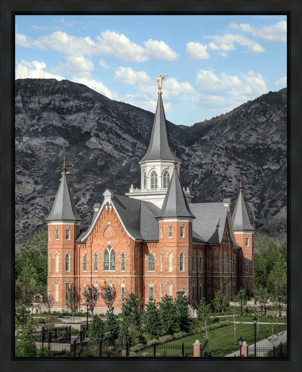 Provo City Center Utah Temple Y Mountain Portrait Gallery Wrap