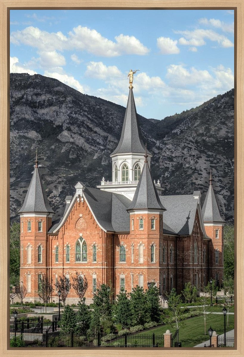 Provo City Center Utah Temple Y Mountain Portrait Gallery Wrap