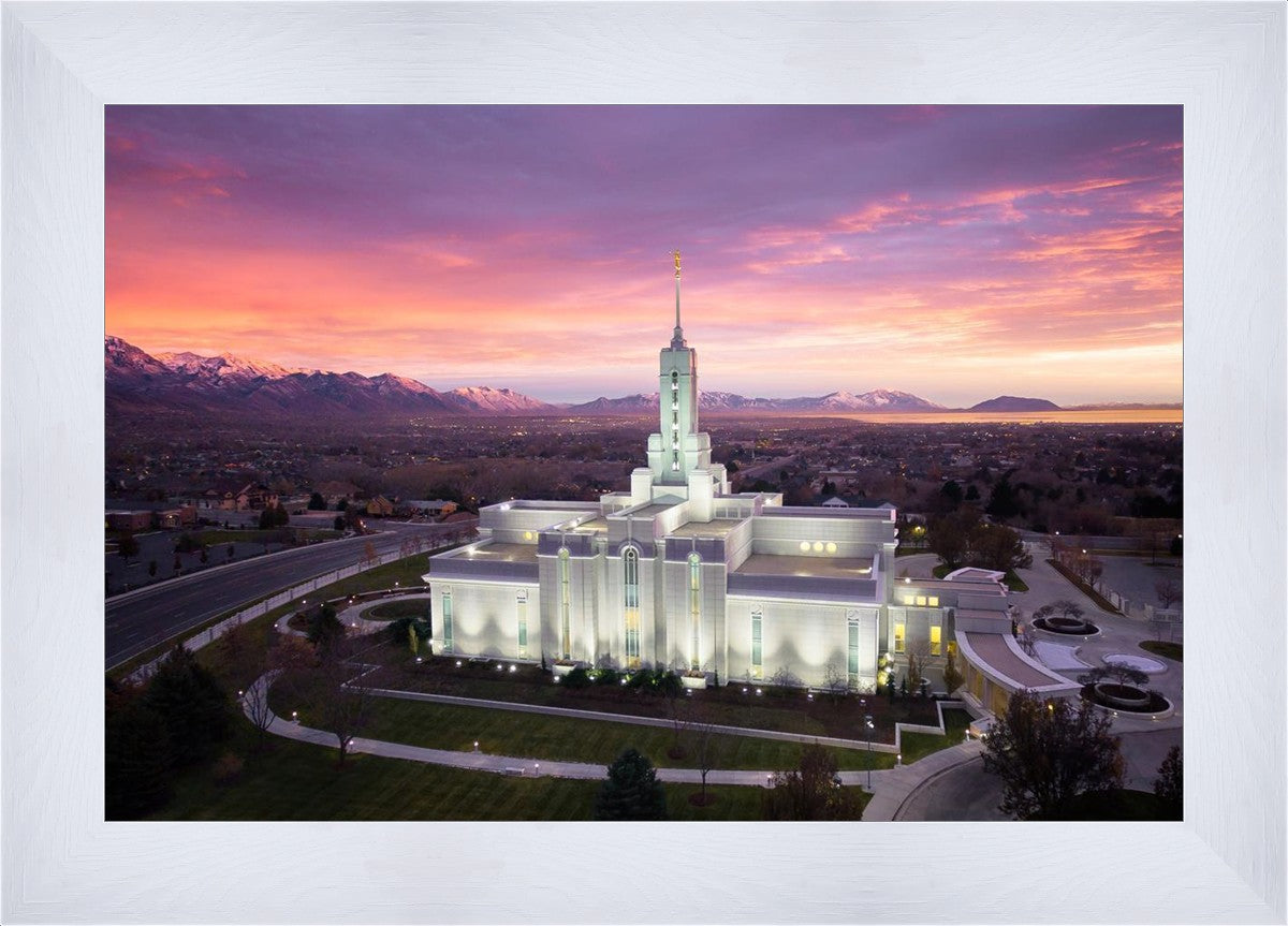 Mt Timpanogos Winter Sunset Aerial
