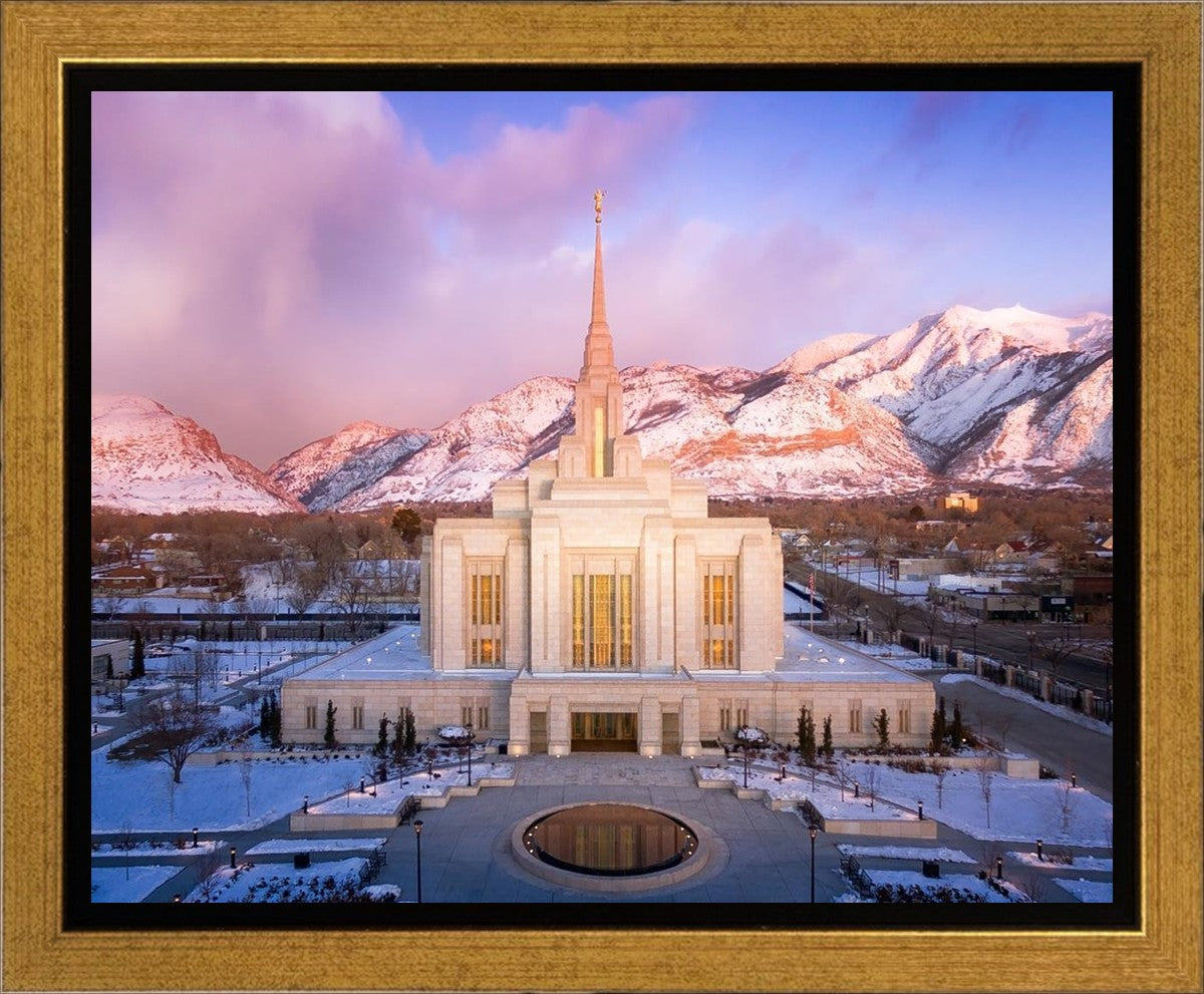 Ogden Winter Sunset Aerial