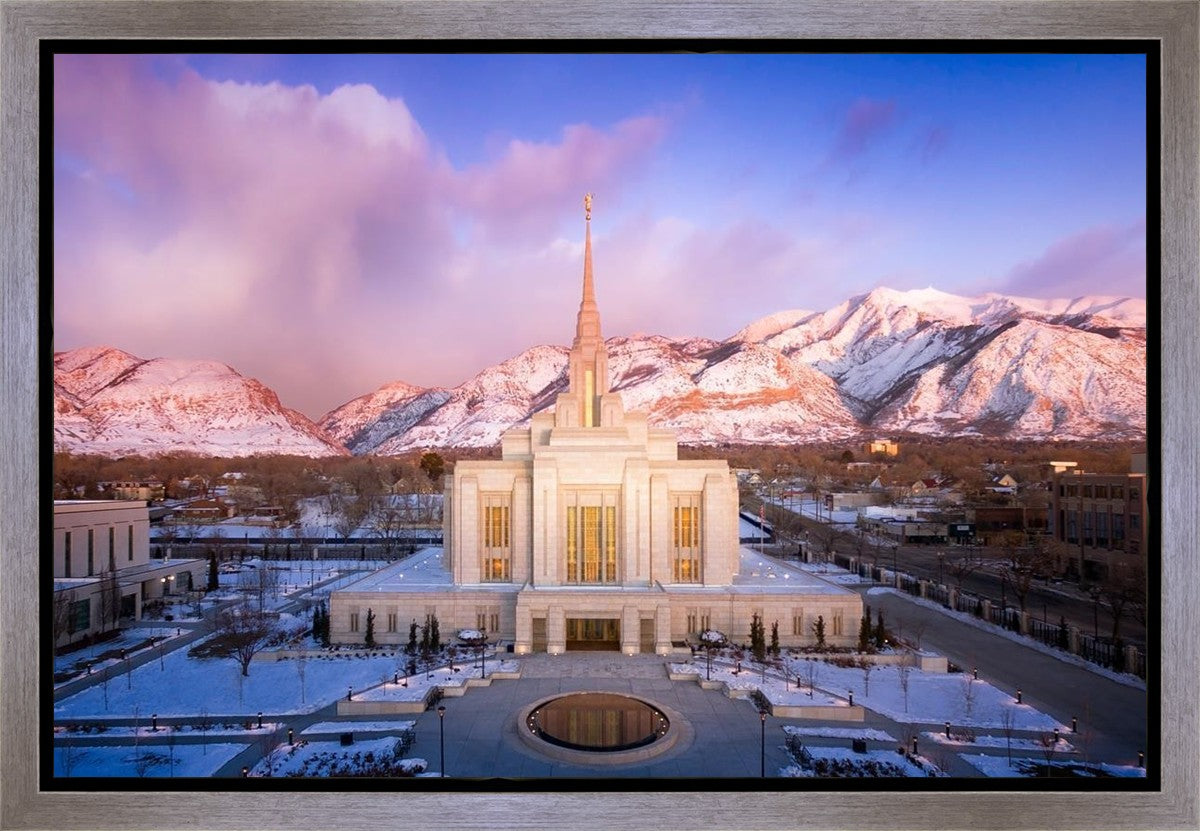 Ogden Winter Sunset Aerial