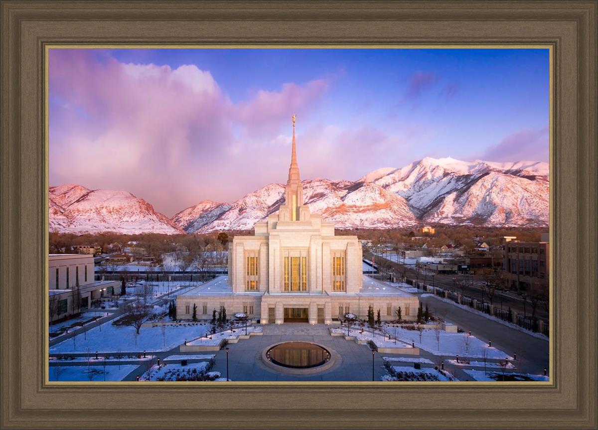 Ogden Winter Sunset Aerial