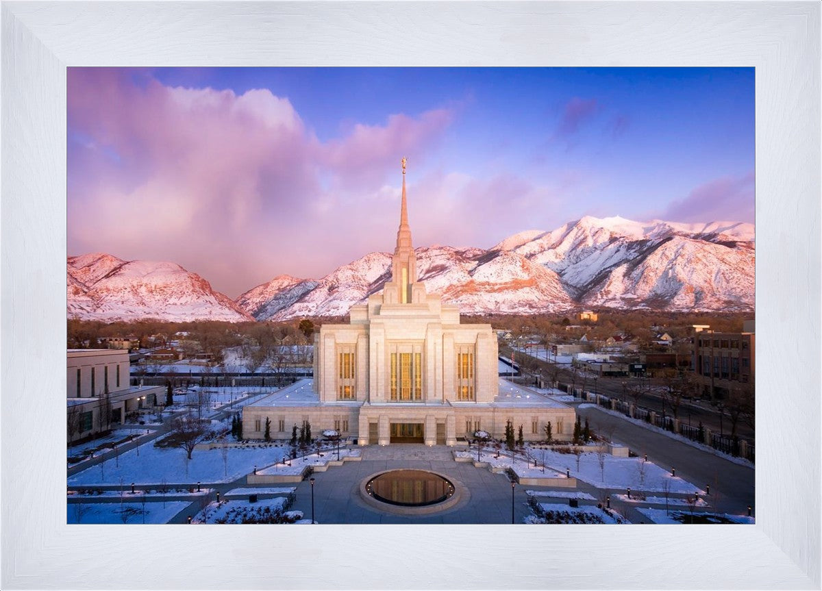 Ogden Winter Sunset Aerial