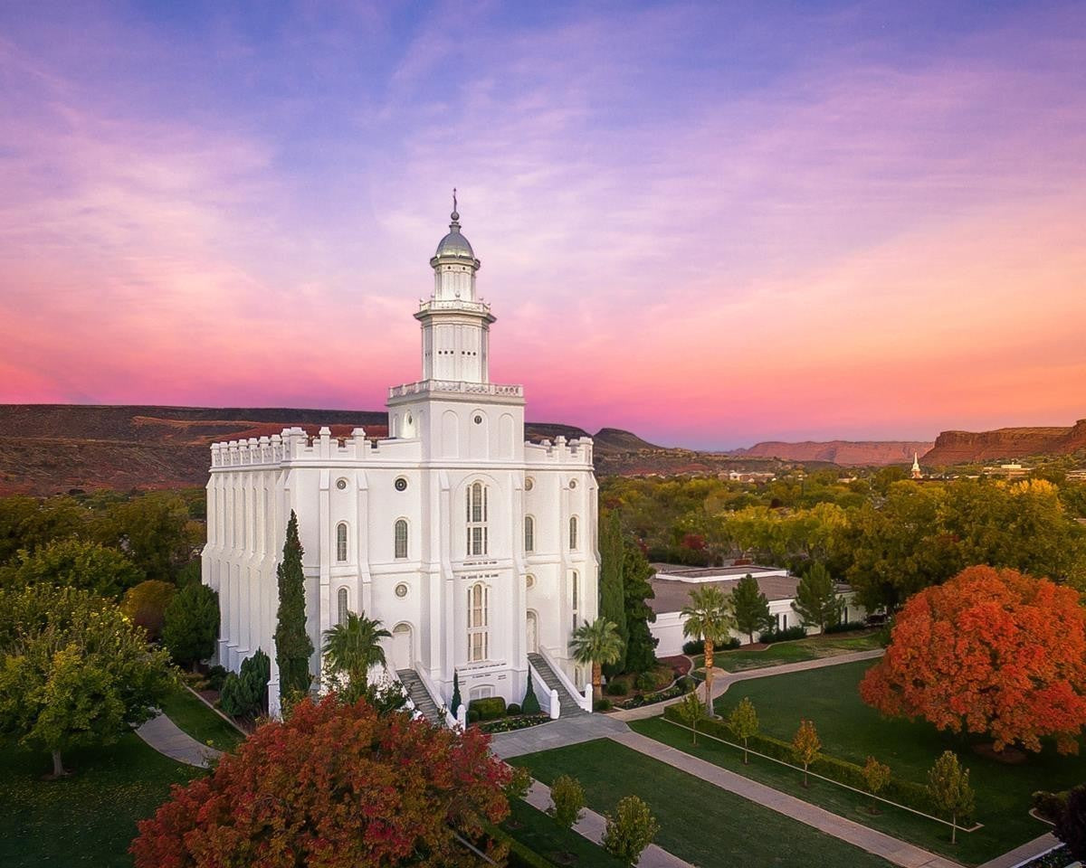 St. George Aerial Sunset Gallery Wrap