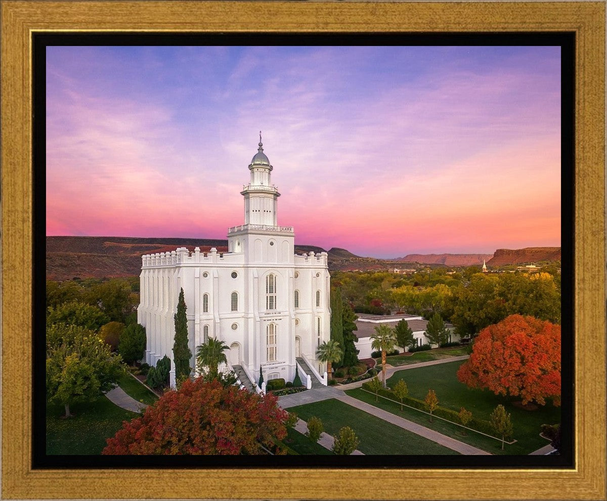 St. George Aerial Sunset Gallery Wrap