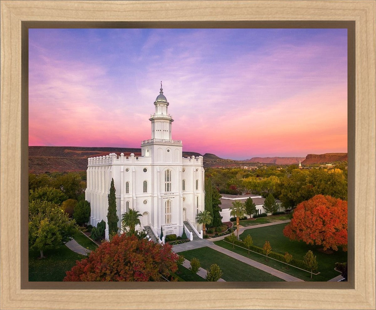 St. George Aerial Sunset Gallery Wrap