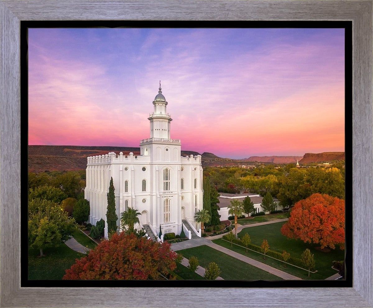 St. George Aerial Sunset Gallery Wrap