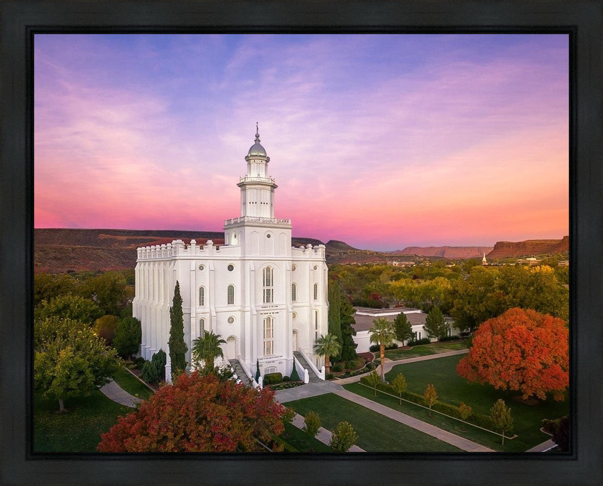 St. George Aerial Sunset Gallery Wrap