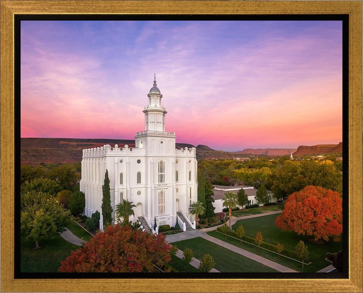 St. George Aerial Sunset Gallery Wrap