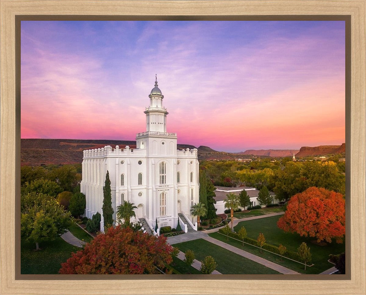 St. George Aerial Sunset Gallery Wrap