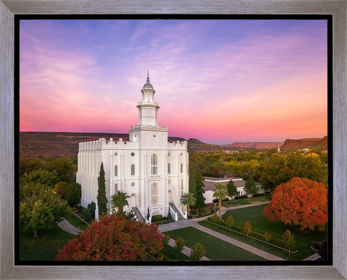 St. George Aerial Sunset Gallery Wrap