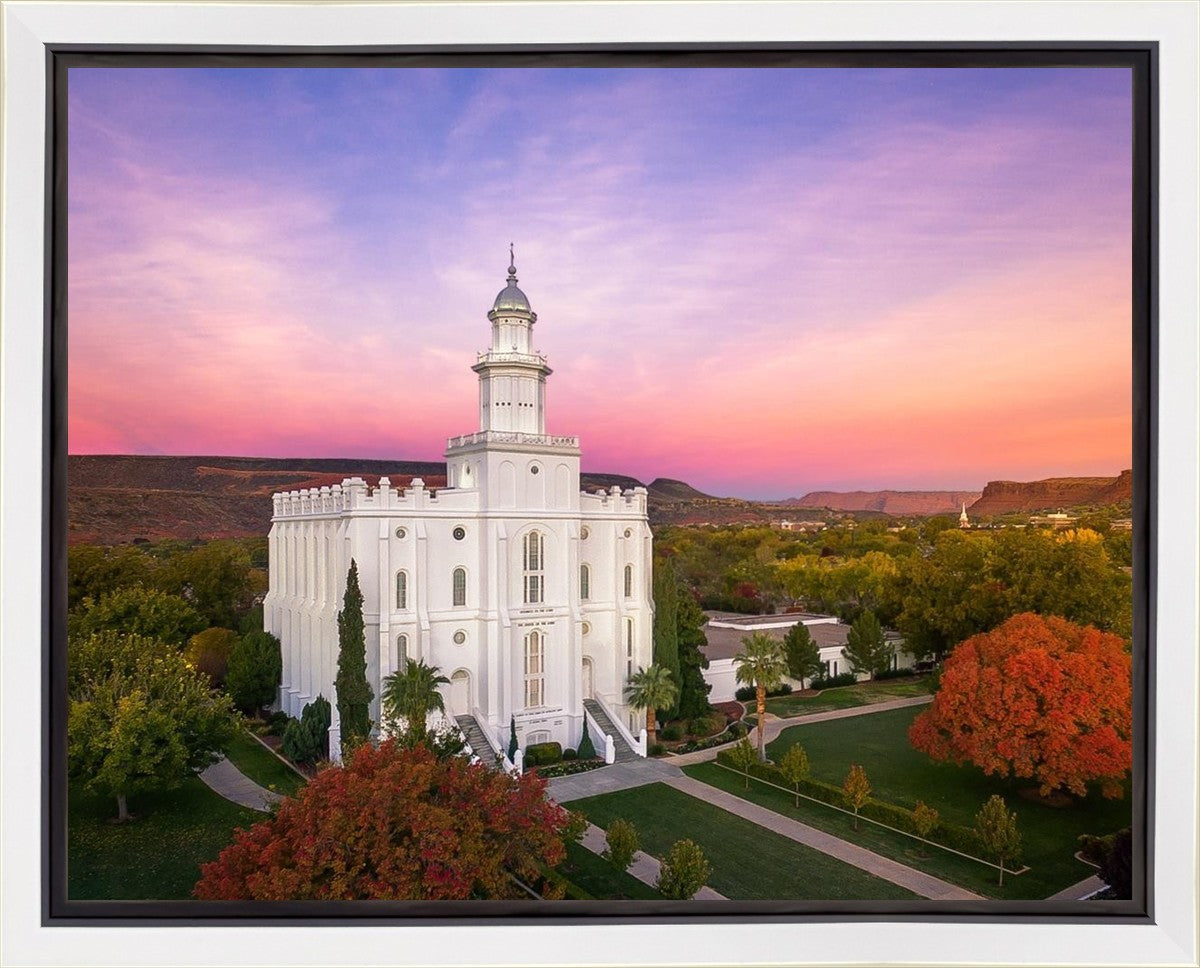 St. George Aerial Sunset Gallery Wrap