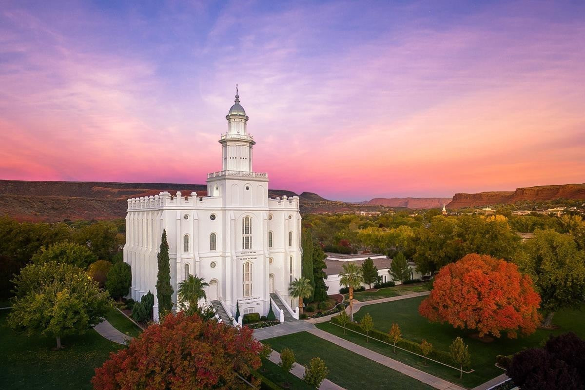 St. George Aerial Sunset Gallery Wrap