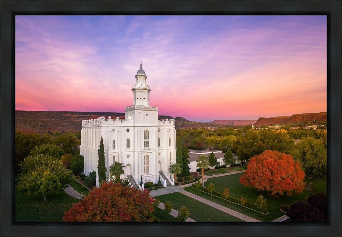 St. George Aerial Sunset Gallery Wrap