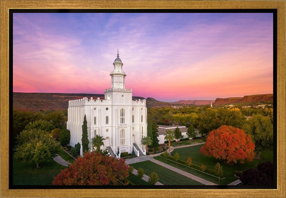 St. George Aerial Sunset Gallery Wrap