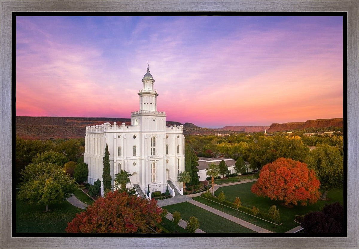 St. George Aerial Sunset Gallery Wrap