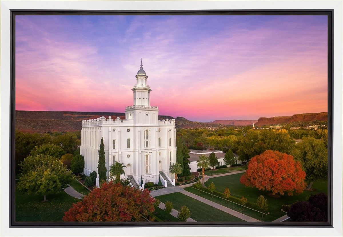 St. George Aerial Sunset Gallery Wrap