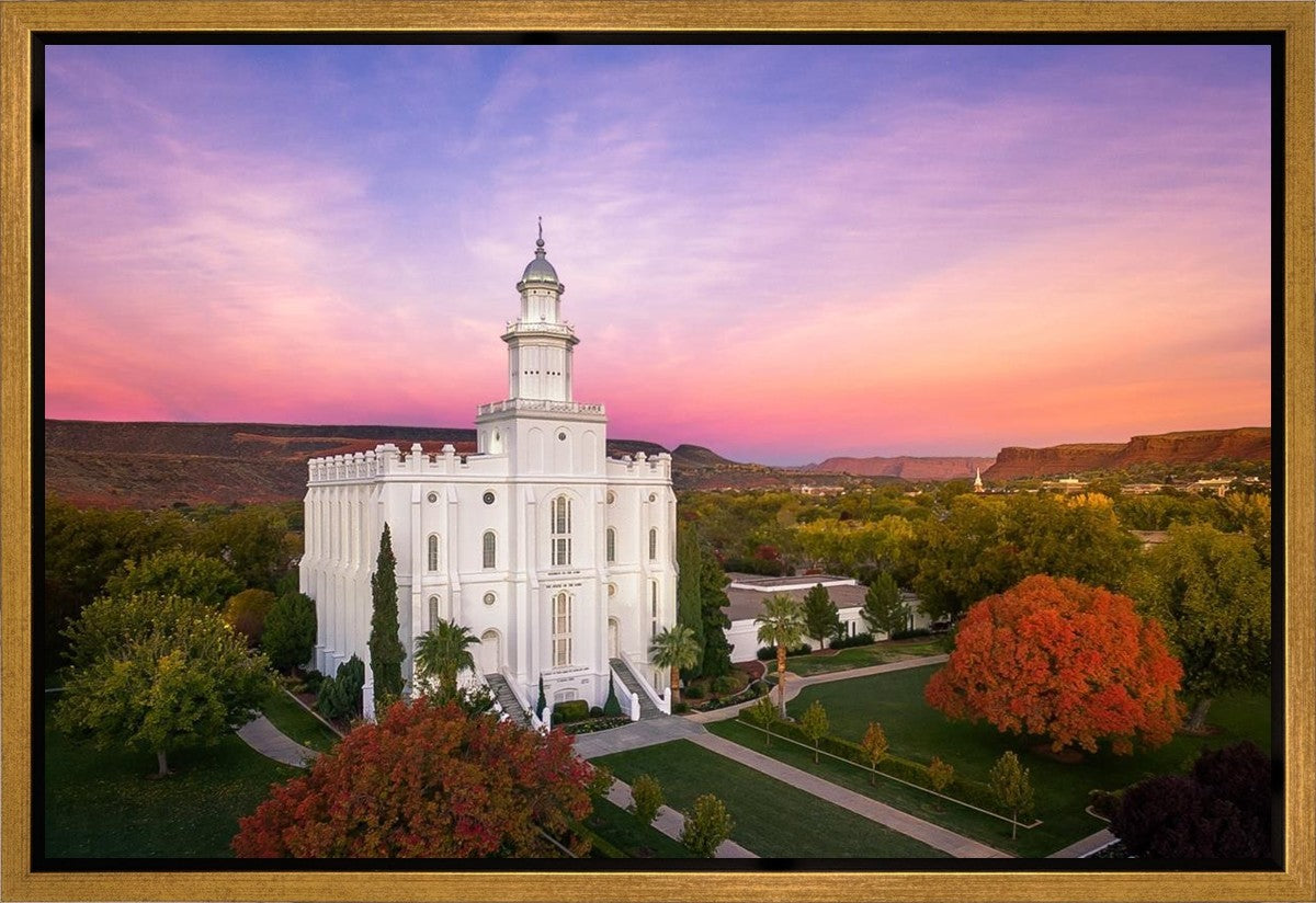 St. George Aerial Sunset Gallery Wrap