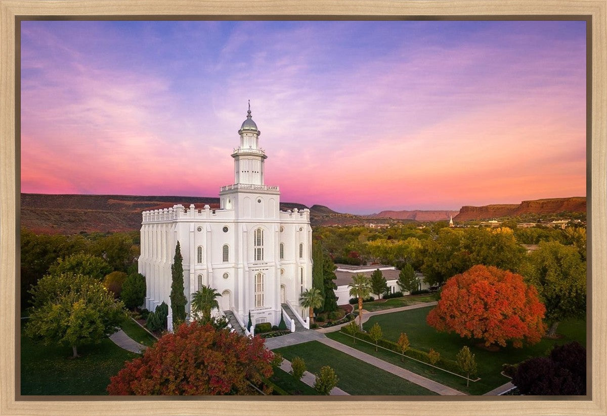 St. George Aerial Sunset Gallery Wrap