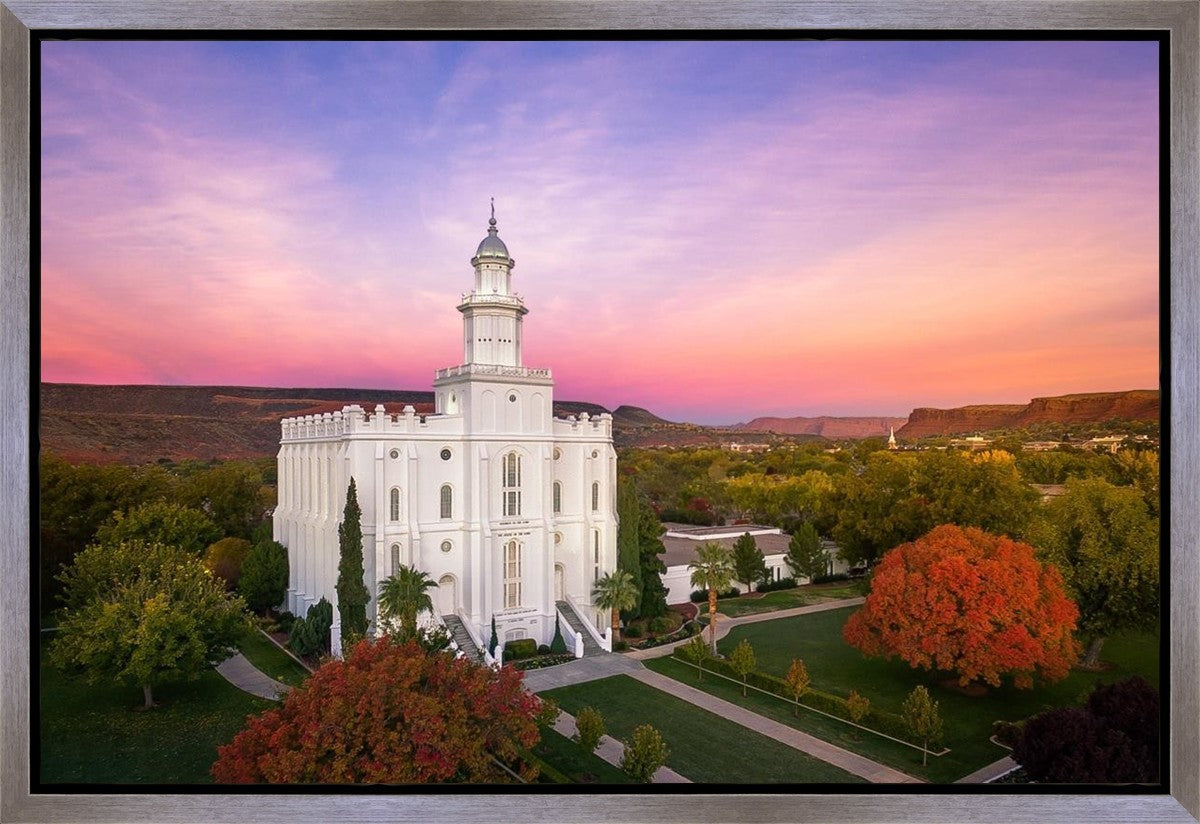 St. George Aerial Sunset Gallery Wrap