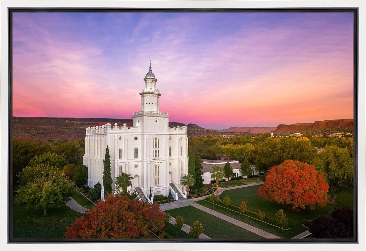 St. George Aerial Sunset Gallery Wrap