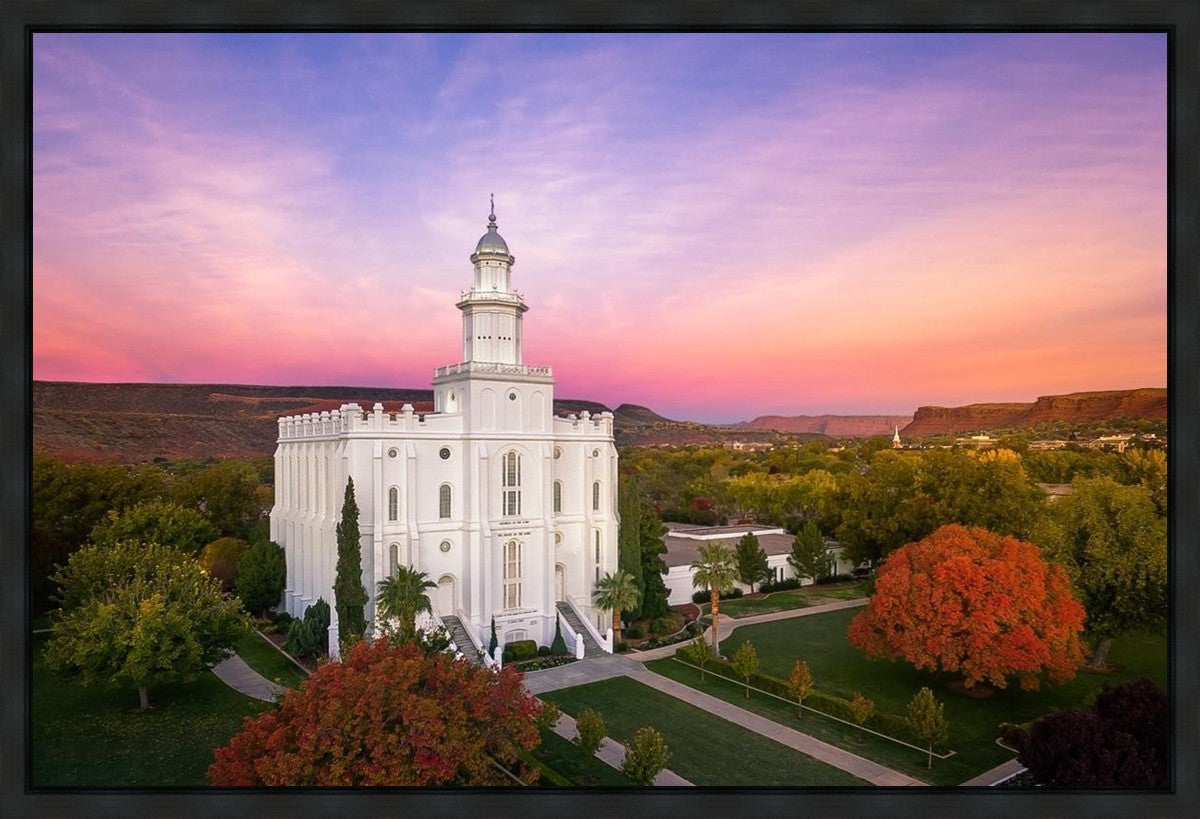 St. George Aerial Sunset Gallery Wrap