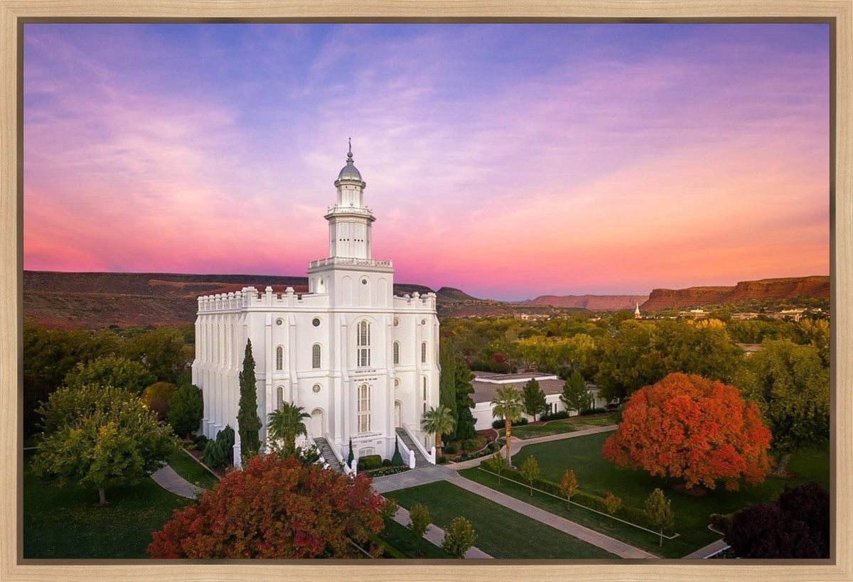 St. George Aerial Sunset Gallery Wrap