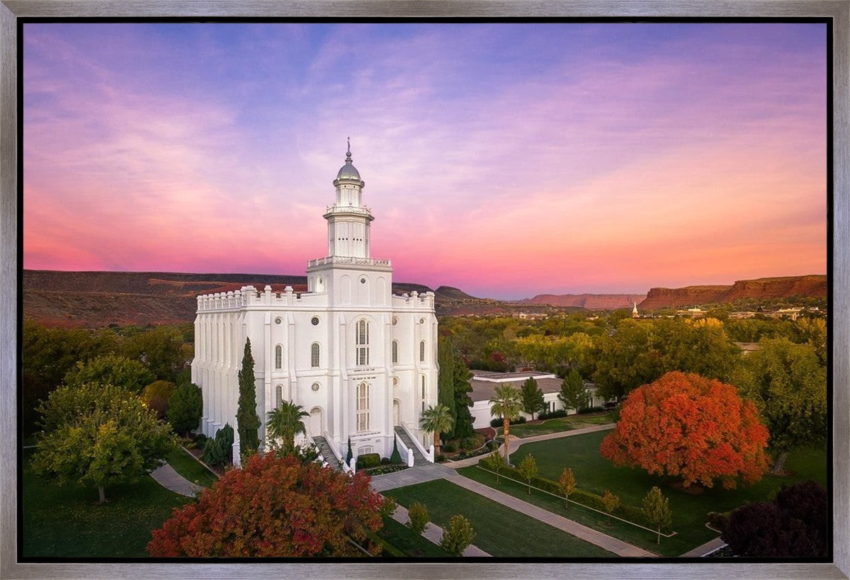 St. George Aerial Sunset Gallery Wrap
