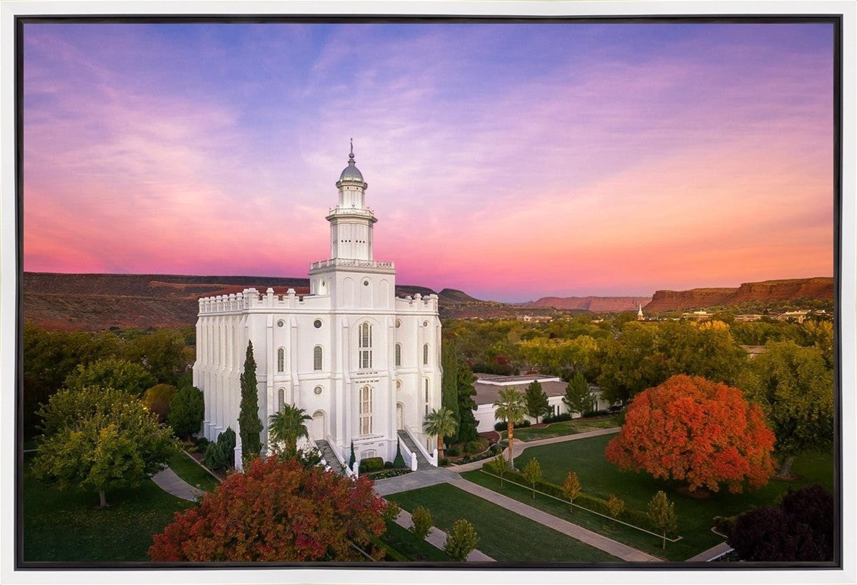 St. George Aerial Sunset Gallery Wrap