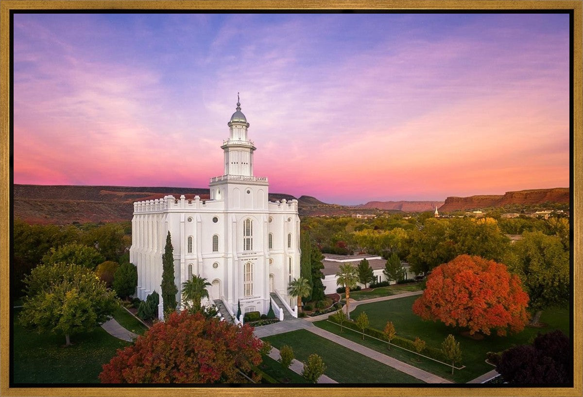 St. George Aerial Sunset Gallery Wrap