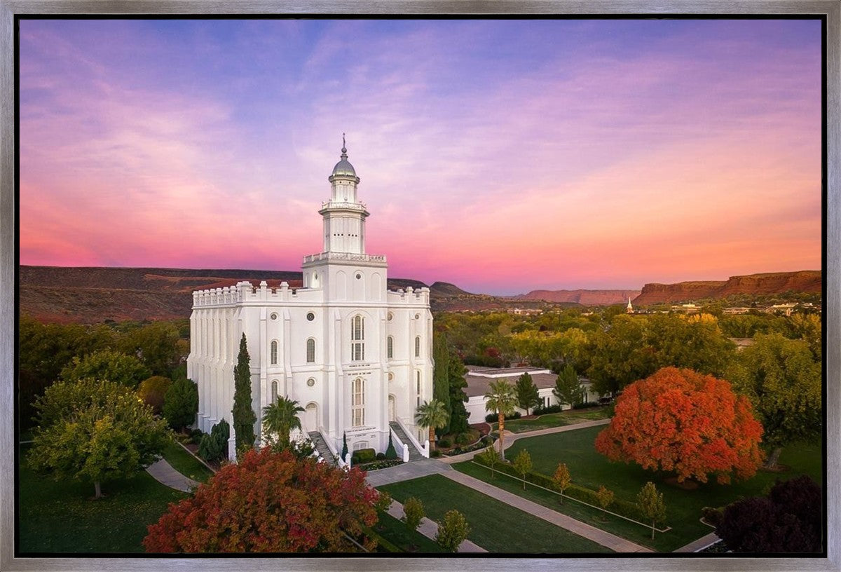 St. George Aerial Sunset Gallery Wrap