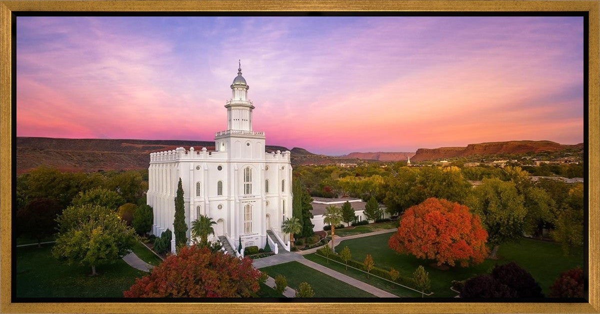 St. George Aerial Sunset Gallery Wrap