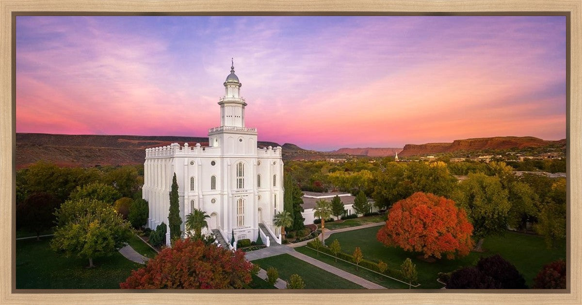 St. George Aerial Sunset Gallery Wrap