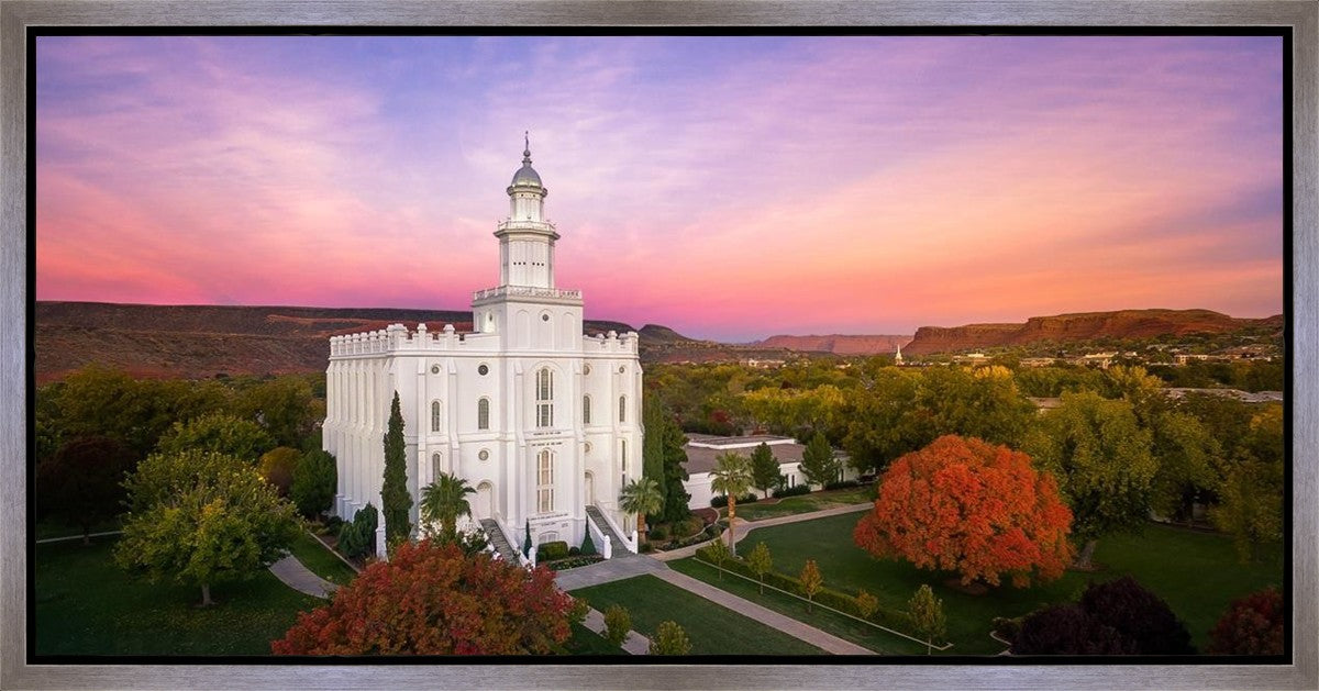 St. George Aerial Sunset Gallery Wrap