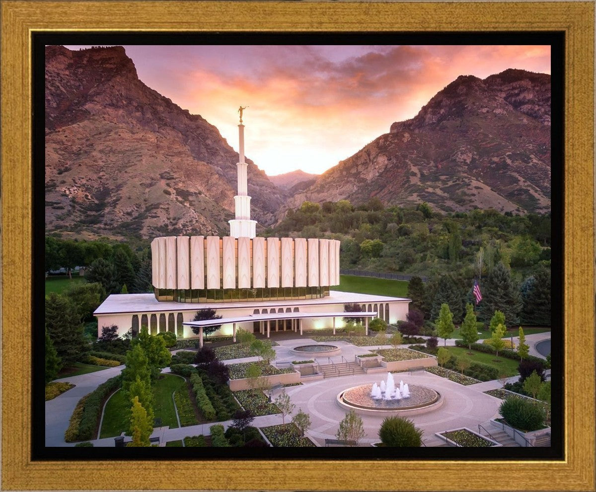 Provo Sunrise Aerial Gallery Wrap