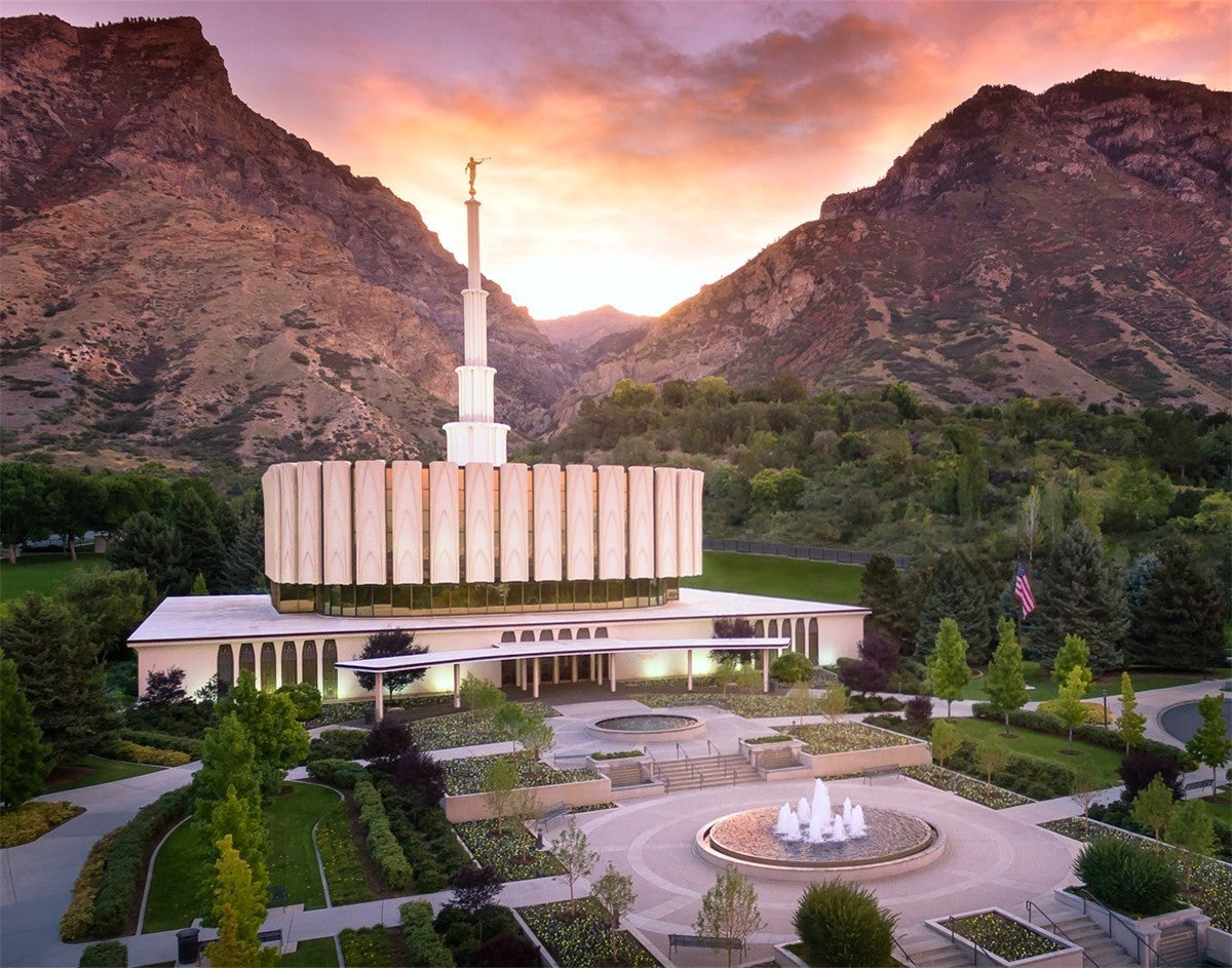 Provo Sunrise Aerial Gallery Wrap
