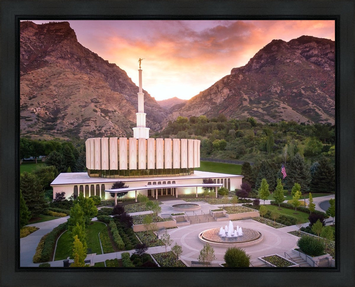 Provo Sunrise Aerial Gallery Wrap