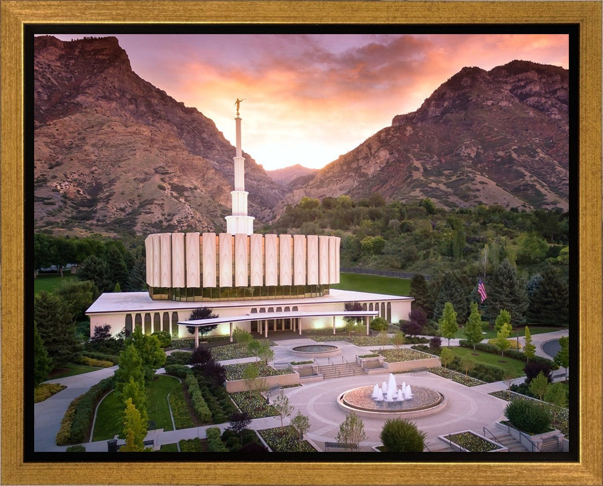 Provo Sunrise Aerial Gallery Wrap
