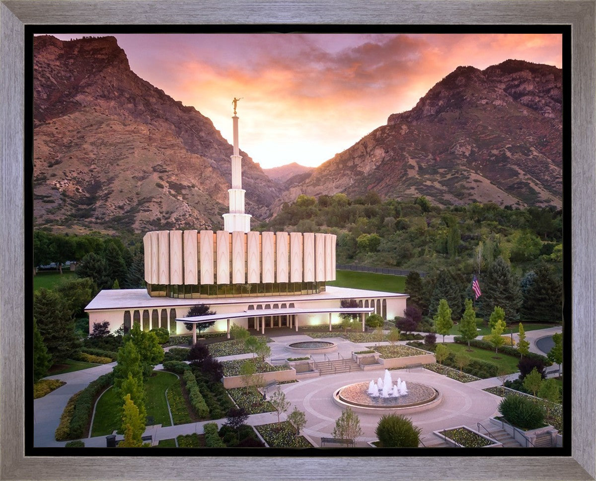 Provo Sunrise Aerial Gallery Wrap