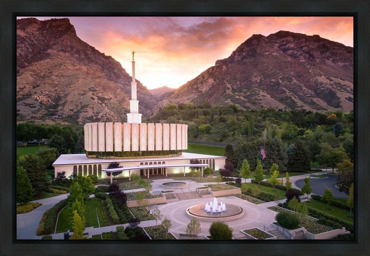 Provo Sunrise Aerial Gallery Wrap