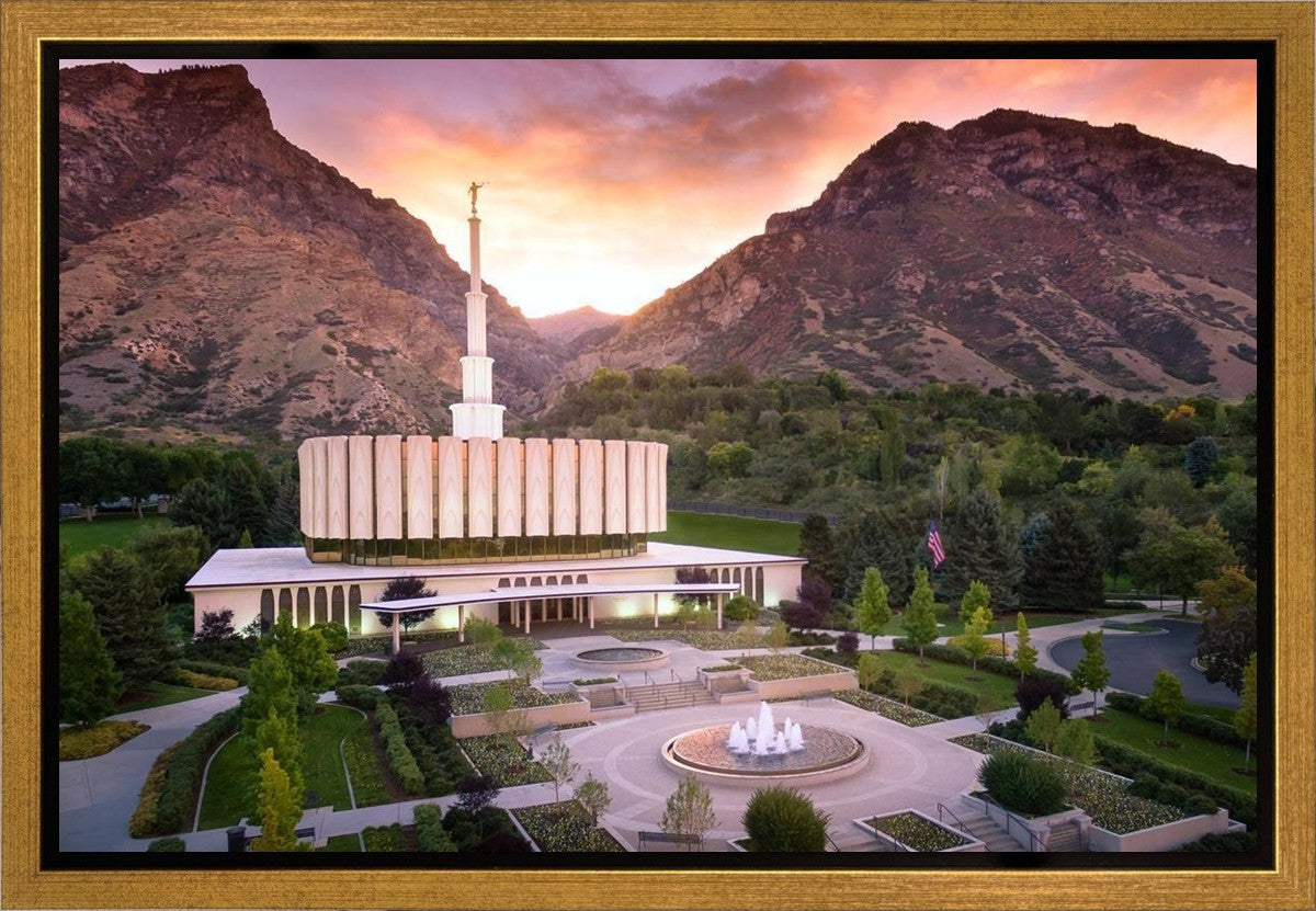 Provo Sunrise Aerial Gallery Wrap