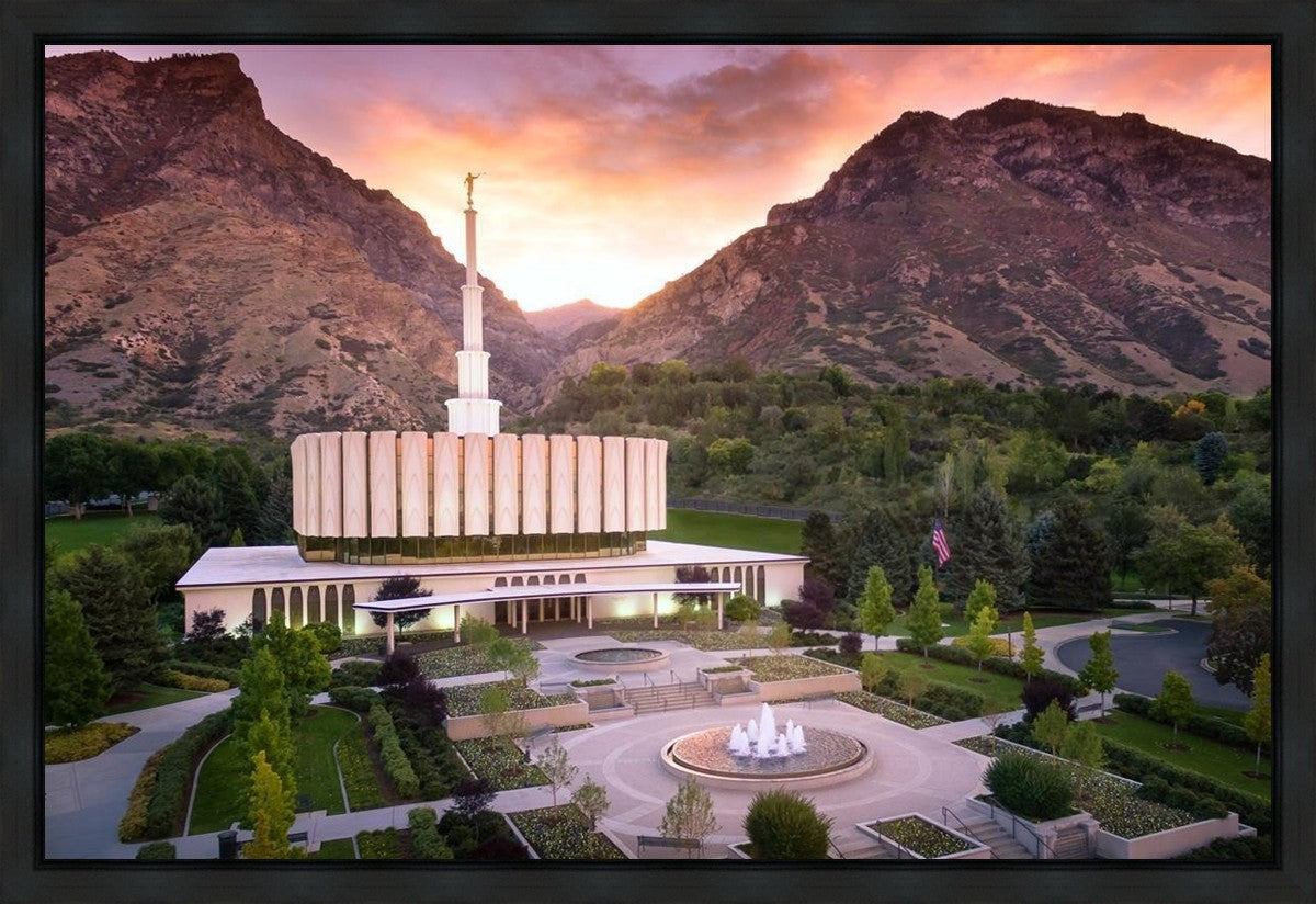 Provo Sunrise Aerial Gallery Wrap