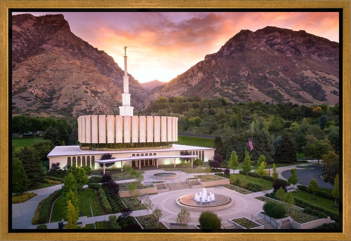 Provo Sunrise Aerial Gallery Wrap