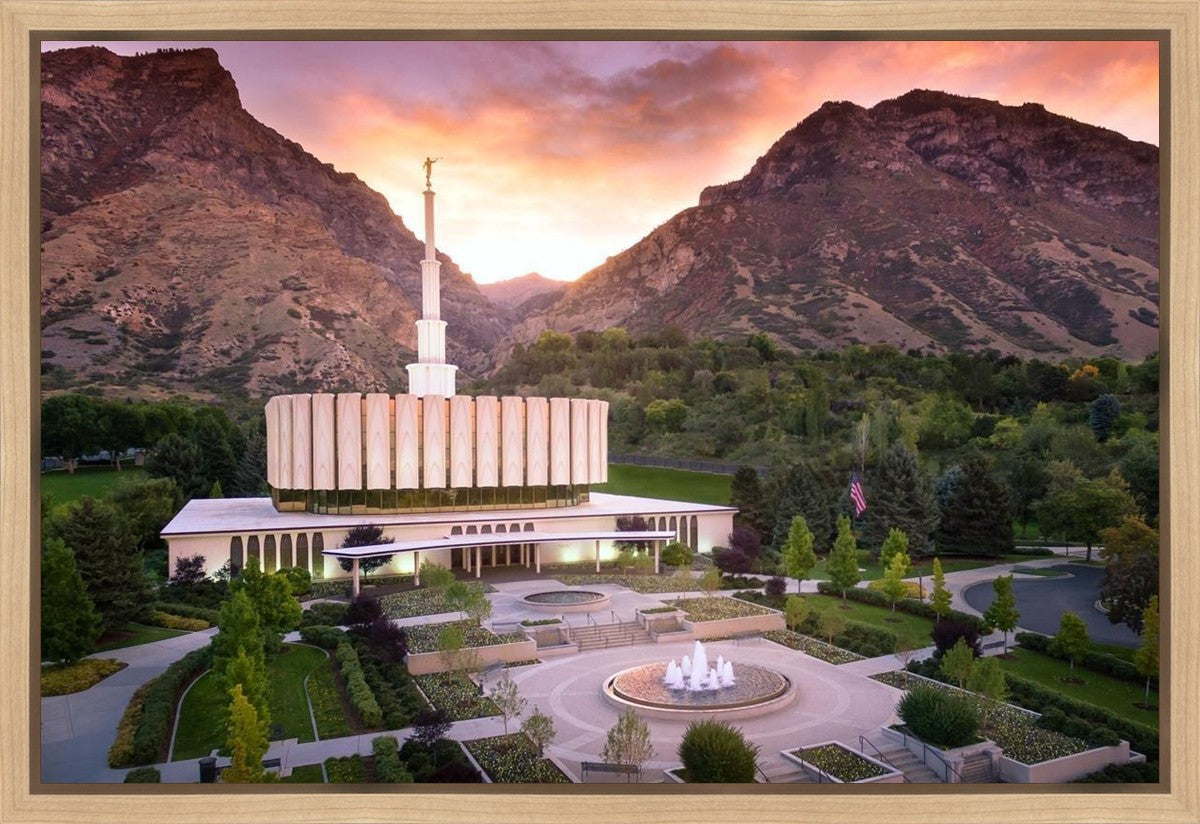 Provo Sunrise Aerial Gallery Wrap