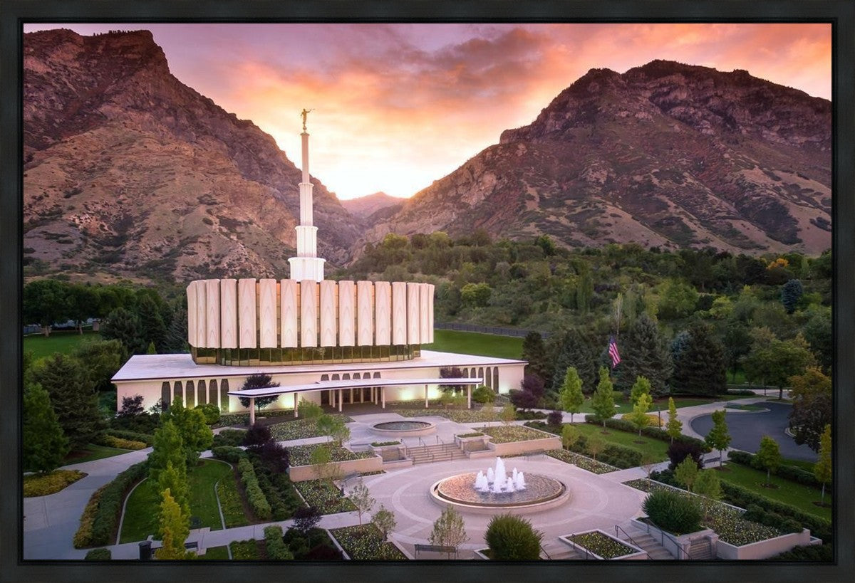 Provo Sunrise Aerial Gallery Wrap