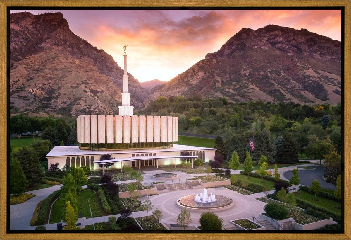 Provo Sunrise Aerial Gallery Wrap